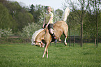 girl rides pony