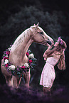 woman and German Riding Pony