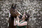 woman and German Riding Pony