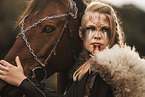Viking woman and German Riding Pony