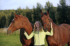 young woman with horses