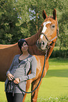 young woman with mare