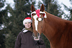 woman and warmblood