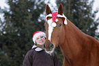 woman and warmblood