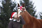 woman and warmblood