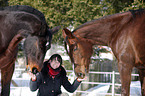 woman with horses