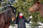 woman with horses