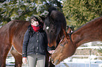 woman with horses