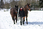 woman with horses