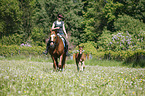 riding with foal