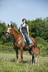 riding with foal