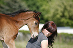 woman with foal