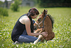 woman with foal