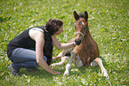 woman with foal