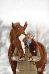 woman with german sport horse