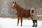 woman with german sport horse