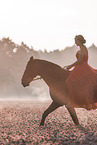 woman and German Sport Horse