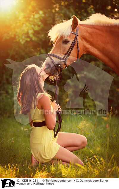 woman and Haflinger horse / CDE-01921