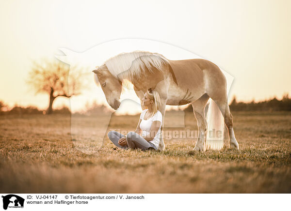 Frau und Haflinger / woman and Haflinger horse / VJ-04147