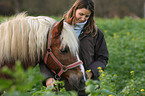 woman and Haflinger