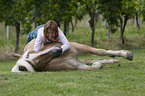 woman with Haflinger horse