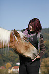 woman with Haflinger horse