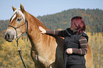 woman with Haflinger horse