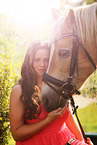 woman and Haflinger horse