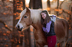 Haflinger with woman