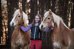 Haflinger with woman