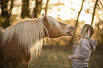 woman with Haflinger