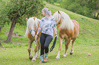 woman with Haflinger
