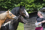woman with 3 Horses