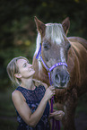 young woman with Haflinger