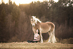 woman and Haflinger horse