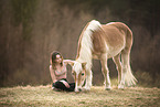 woman and Haflinger horse