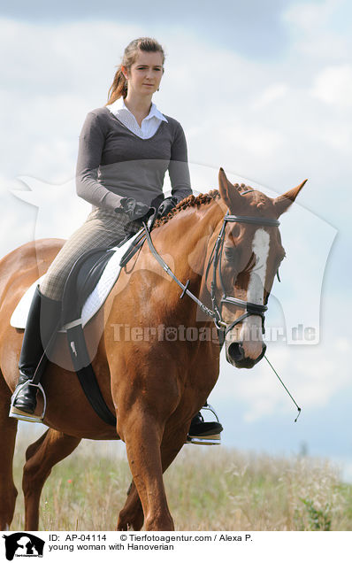 junge Frau mit Hannoveraner / young woman with Hanoverian / AP-04114