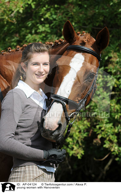 junge Frau mit Hannoveraner / young woman with Hanoverian / AP-04124