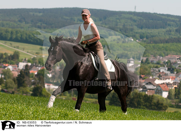 woman rides Hanoverian / NS-03053