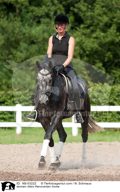 woman rides Hanoverian horse / NS-03222