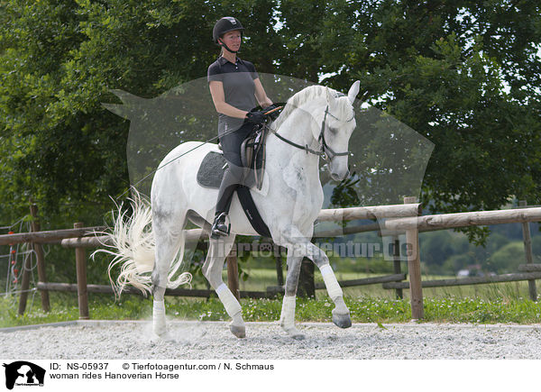 woman rides Hanoverian Horse / NS-05937