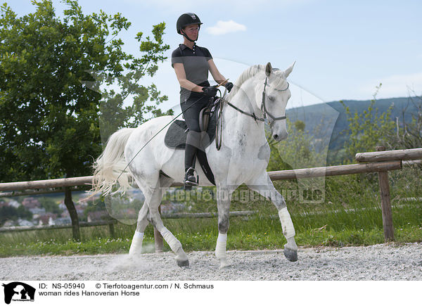 woman rides Hanoverian Horse / NS-05940