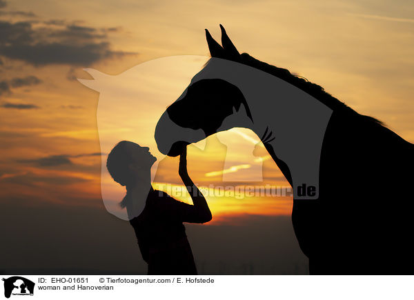 Frau und Hannoveraner / woman and Hanoverian / EHO-01651
