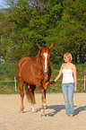 woman with Hanoverian horse