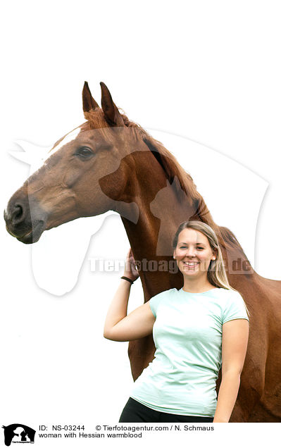 woman with Hessian warmblood / NS-03244