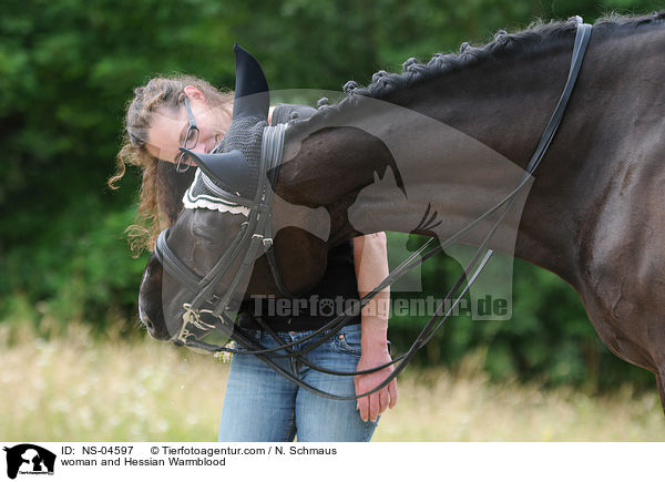 woman and Hessian Warmblood / NS-04597