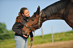 woman with Hessian warmblood