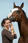 woman with Hessian warmblood