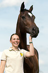 woman with Hessian warmblood