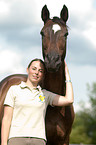 woman with Hessian warmblood